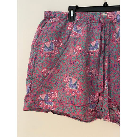 Printfresh Pink Purple Flamenco Shorts Indian Flamingo Elephant GUC 3X Pajama - Picture 3 of 8
